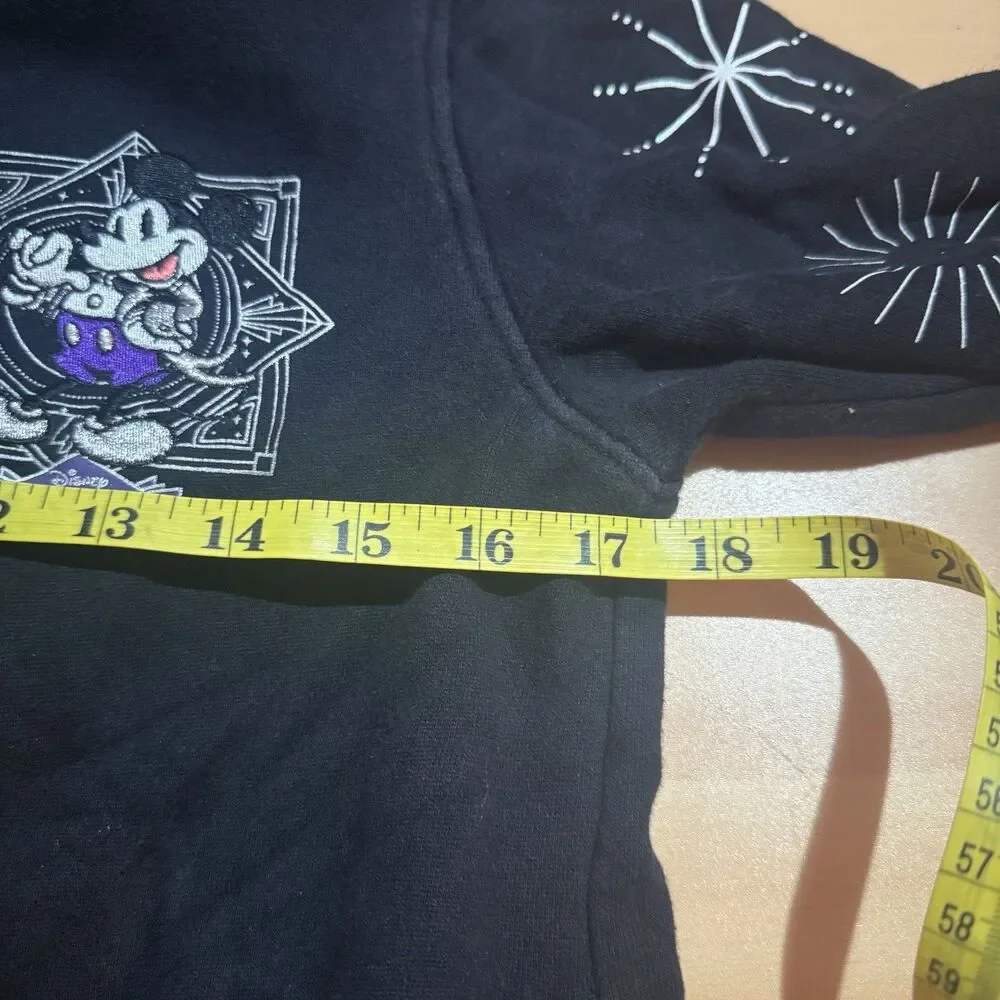 3/$15 Disney 100 Anniversary Sweater XS Extra Small Black Full Zip Hooded